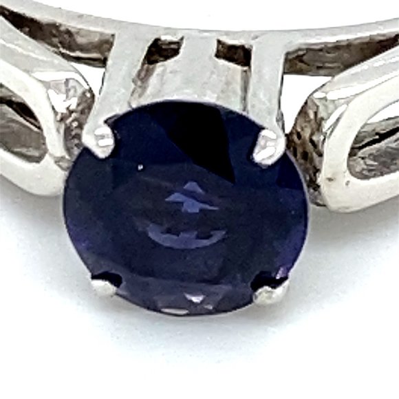Iolite 1.20ct Platinum Finish Solid Silver Ring - Picture 7 of 7
